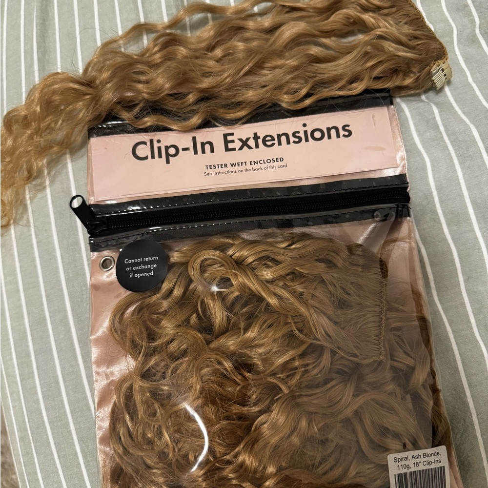 Bebonia Clip-In Hair Extensions - Ash Blonde Spiral Waves 18”